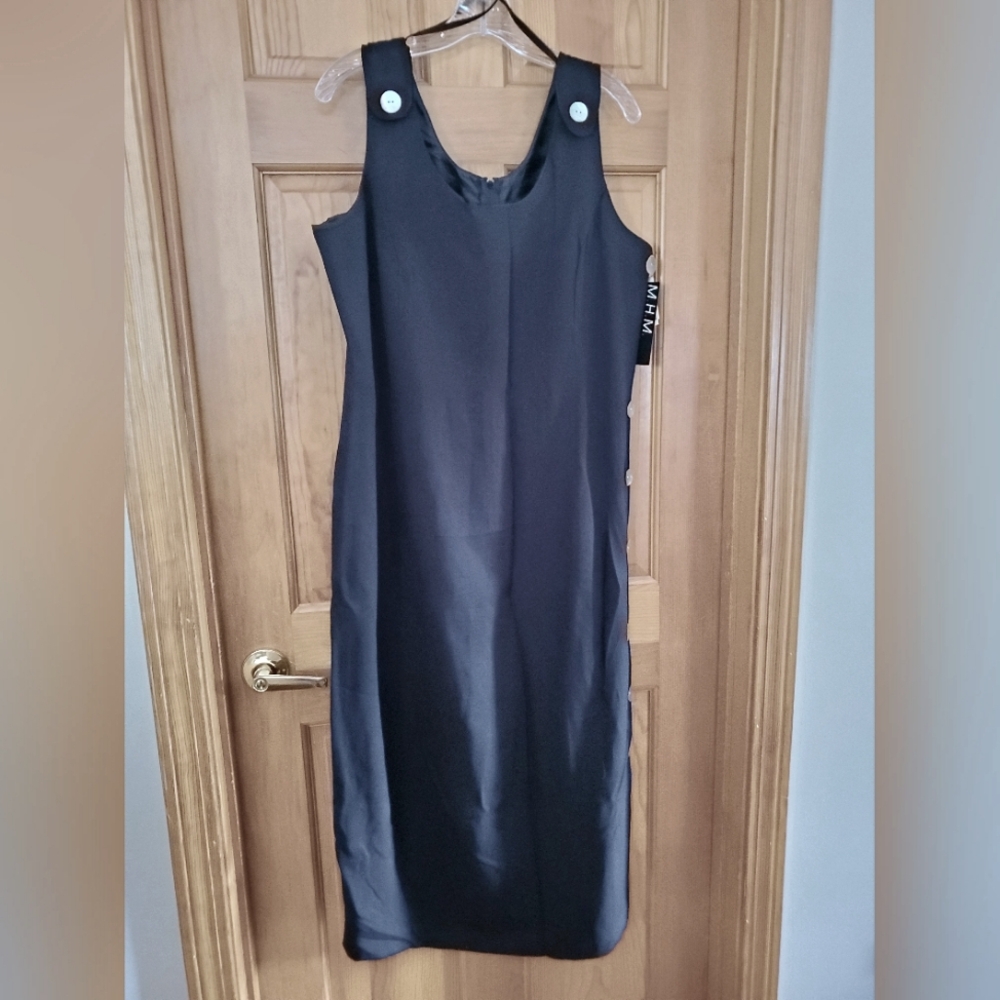 Women's Melissa Harper Black Midi Dress Size 18